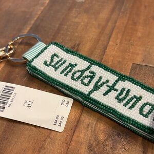 Nwt Anthropology Green Beaded Bag Strap or keychain